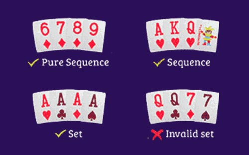 sequence of Indian rummy